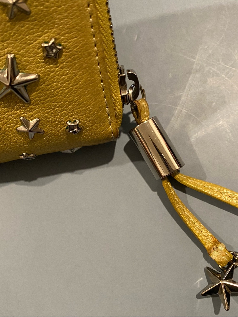 Jimmy Choo Yellow Star-Studded Zip Wallet - Picture 7 of 16